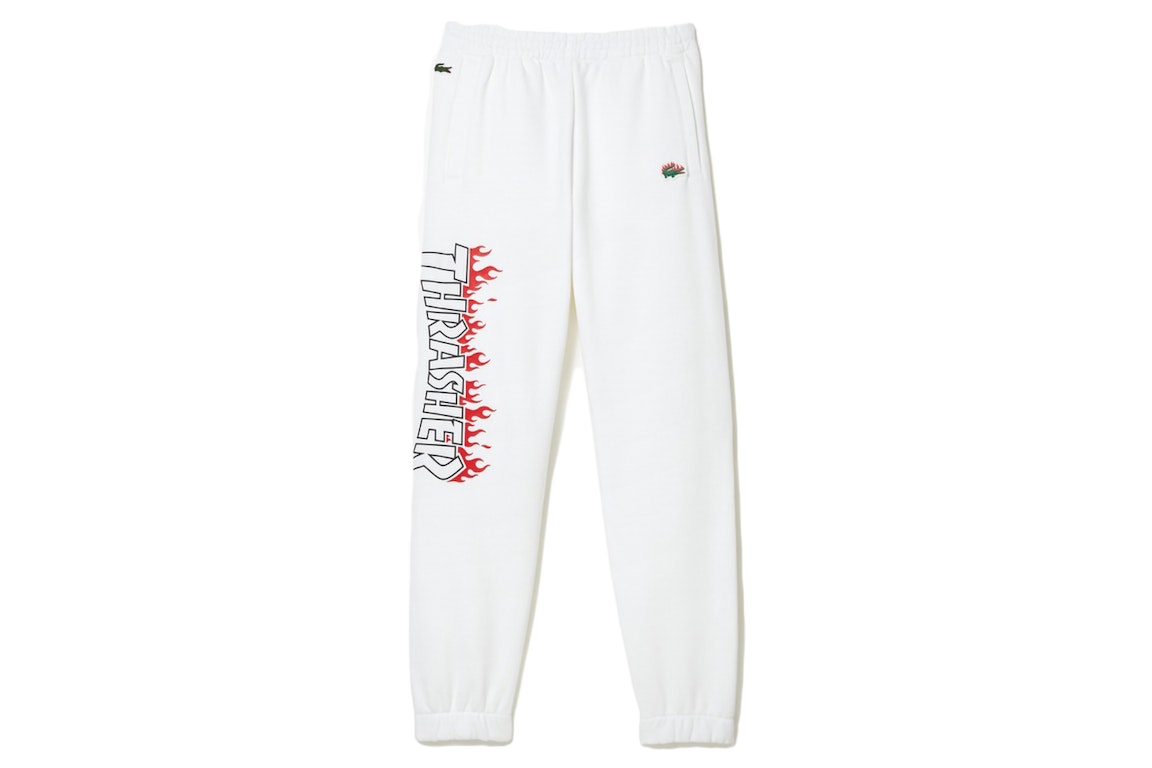 Pre-owned Lacoste X Thrasher Oversized Track Pants White