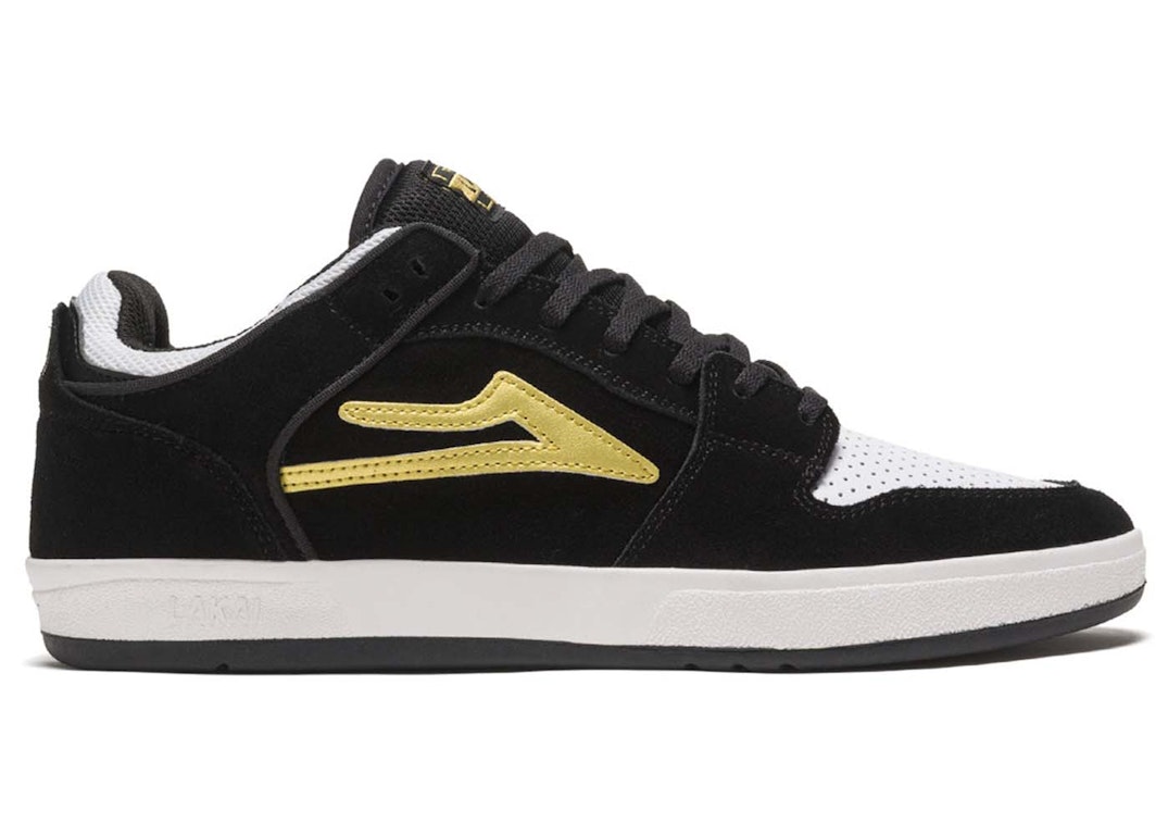 Pre-owned Lakai Telford Low Black Gold In Black/gold Suede