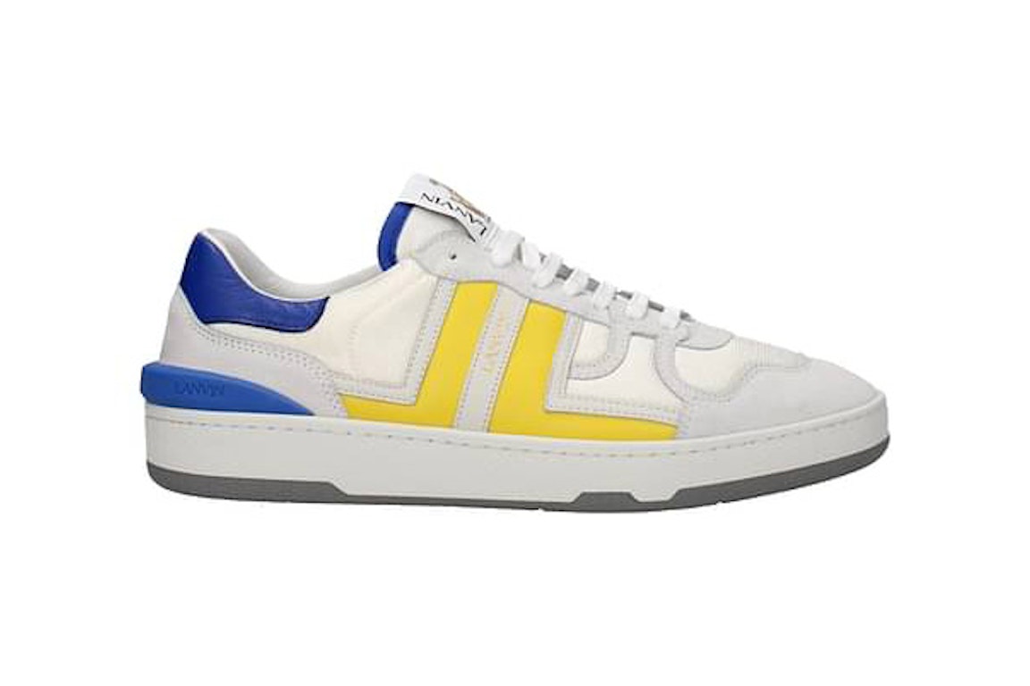 Pre-owned Lanvin Clay Low Top White Yellow Blue In White/yellow/blue