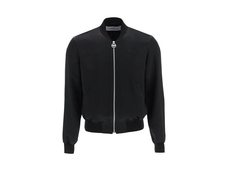 Lanvin Crystal Logo Bomber Jacket Black/Blue Men's - US
