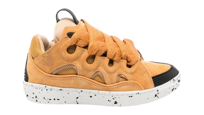 Pre-owned Lanvin Men's Curb Sneakers In Honey Orange