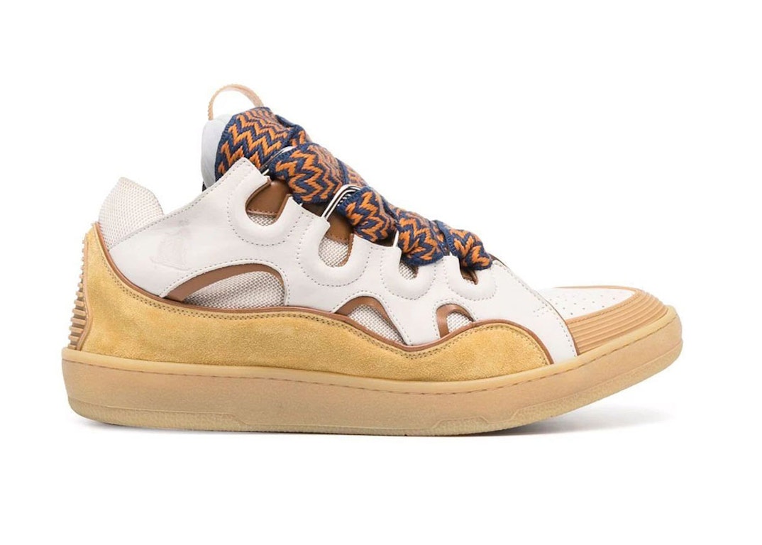 Pre-owned Lavin Lanvin Curb Sneaker Beige In Beige/brown/white