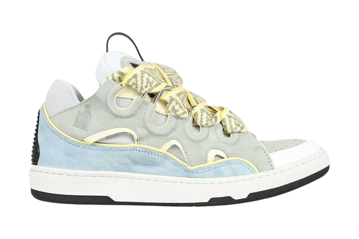 Pre-owned Lanvin Curb Sneaker Blue Grey In Grey/blue/yellow