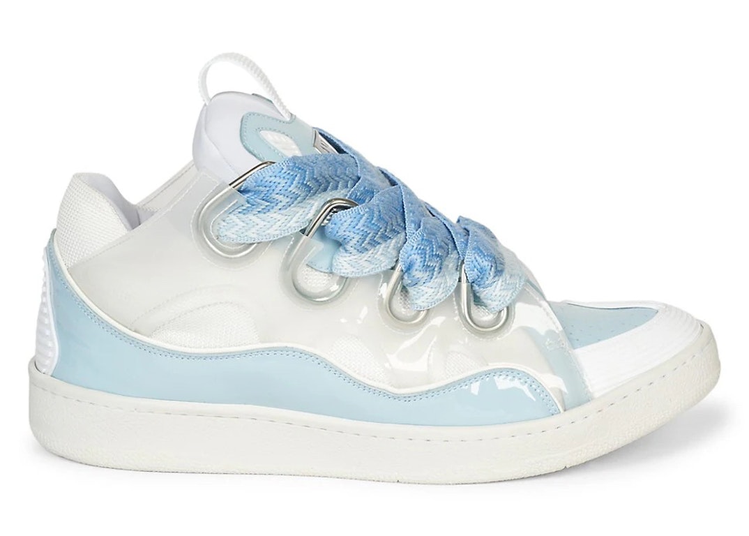 Pre-owned Lanvin Curb Sneaker White Light Blue In White/light Blue