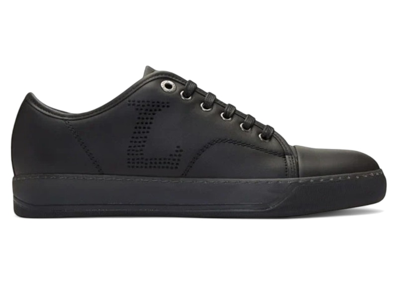 Pre-owned Lanvin Men's Perforated Low Top Sneaker Sneakers In Black
