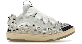 Lanvin Studded Leather Curb Sneaker White