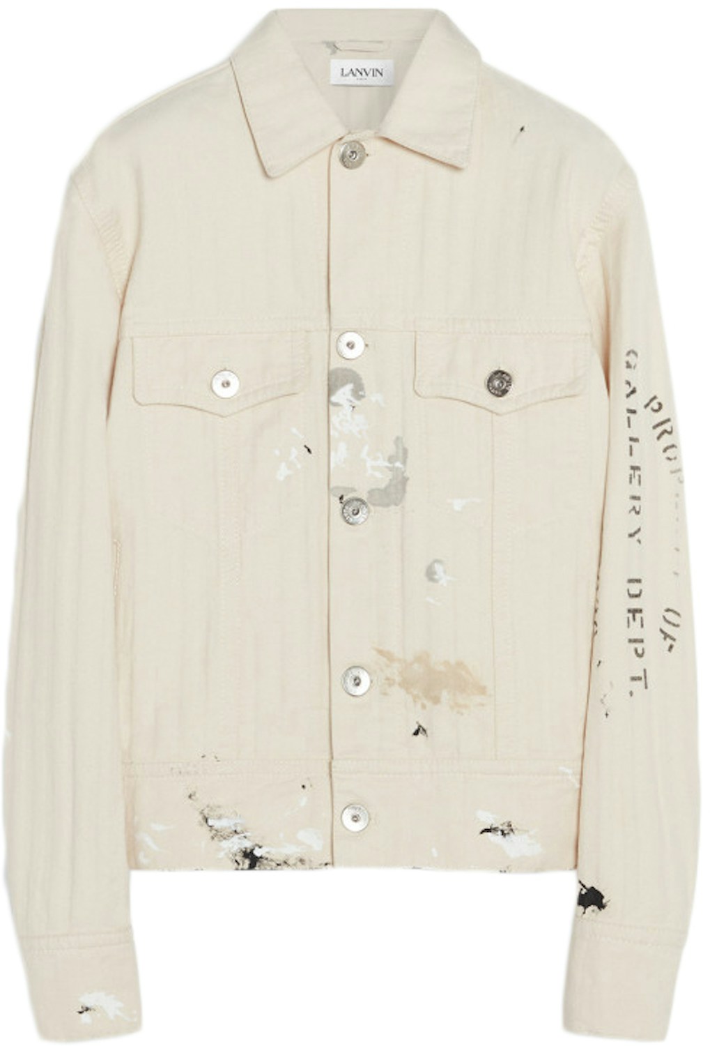 Lanvin x Gallery Department Denim Jacket With Paint Marks White - SS21