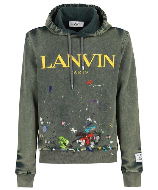 Lanvin x Gallery Dept. Logo Hoodie With A Worn Effect And Paint Marks Green  Men's - SS21 - US