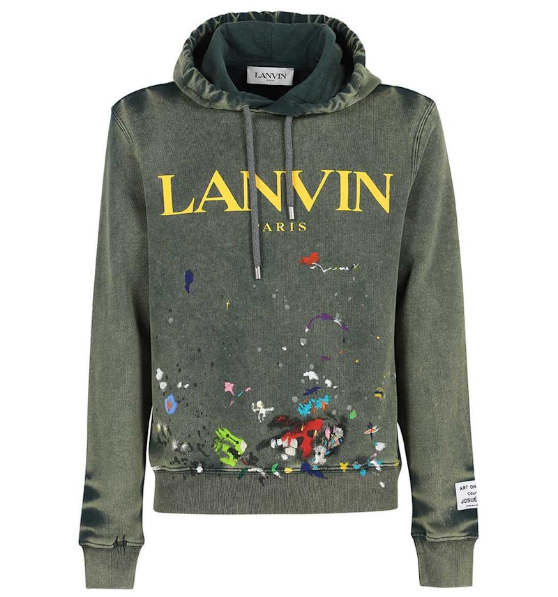 Lanvin x Gallery Logo Hoodie With A Worn Effect And Paint