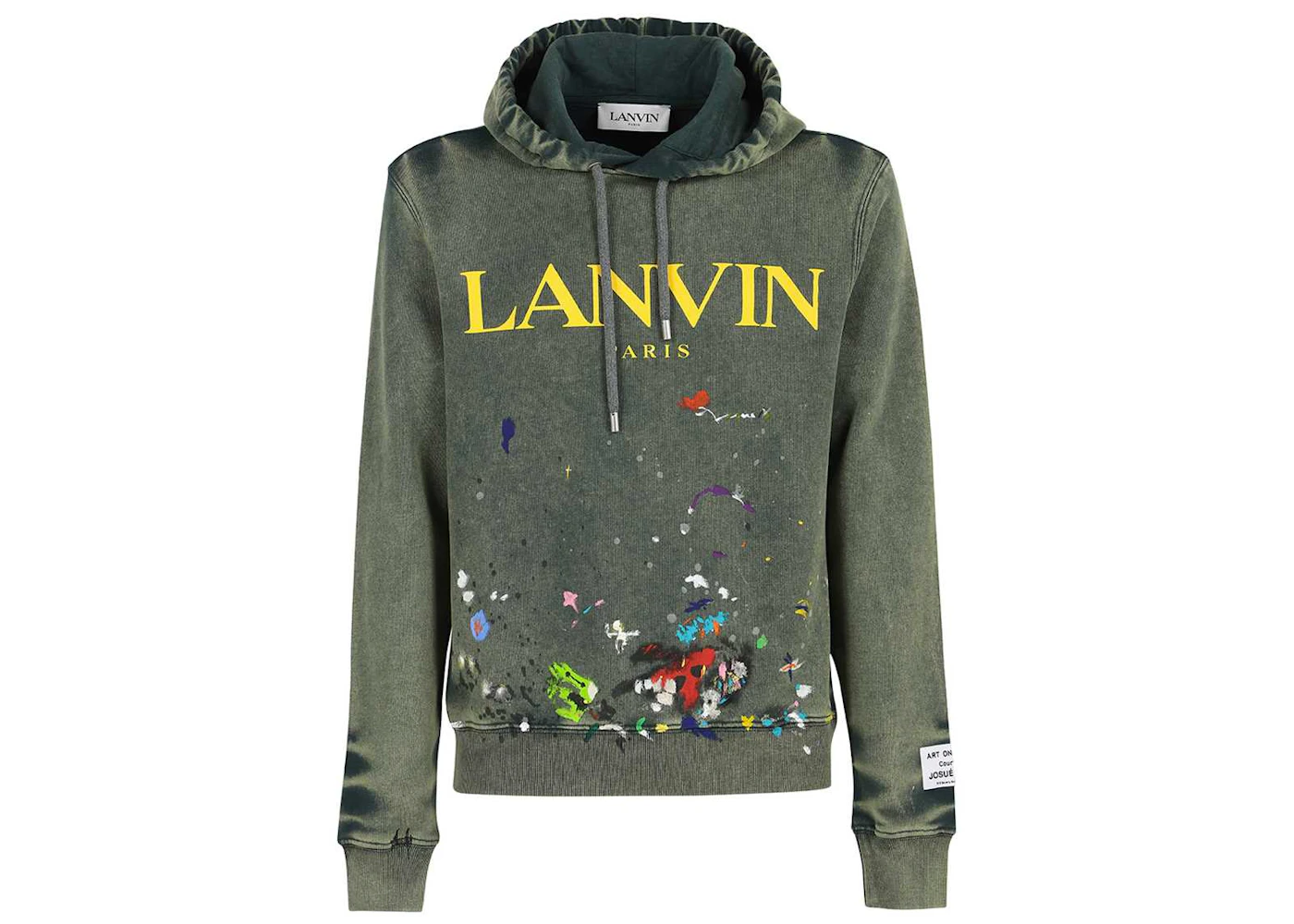 Lanvin x Gallery Dept. Logo Hoodie With A Worn Effect And Paint Marks ...