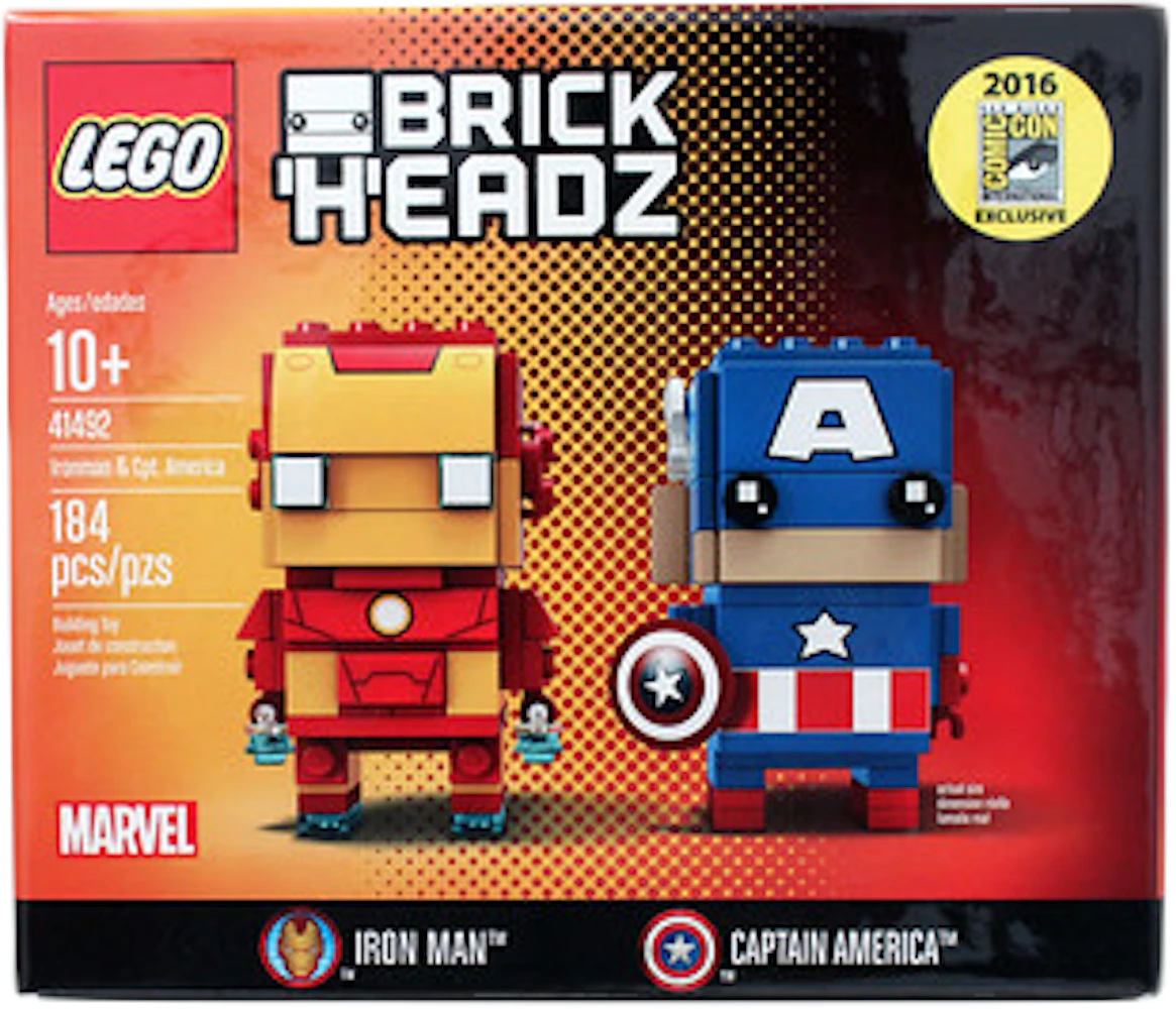 Normal Thrust Tåler LEGO Brick Headz Iron Man & Captain America SDCC 2016 Exclusive Set 41492 -  US