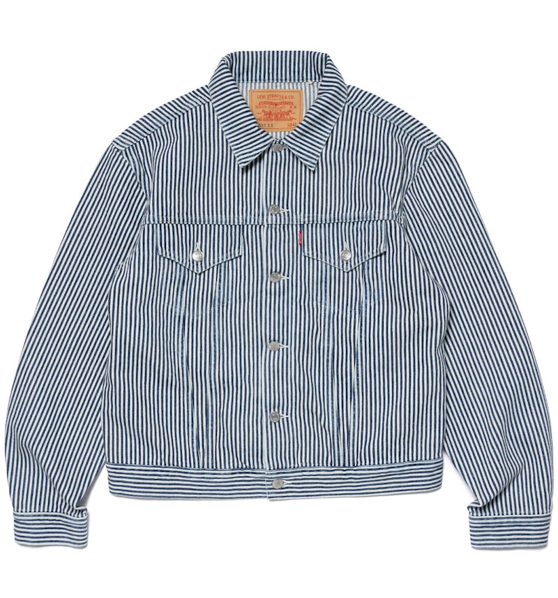 Indigo Striped Denim Jacket Mens Levis X Nigo 557XX Hickory Stripe