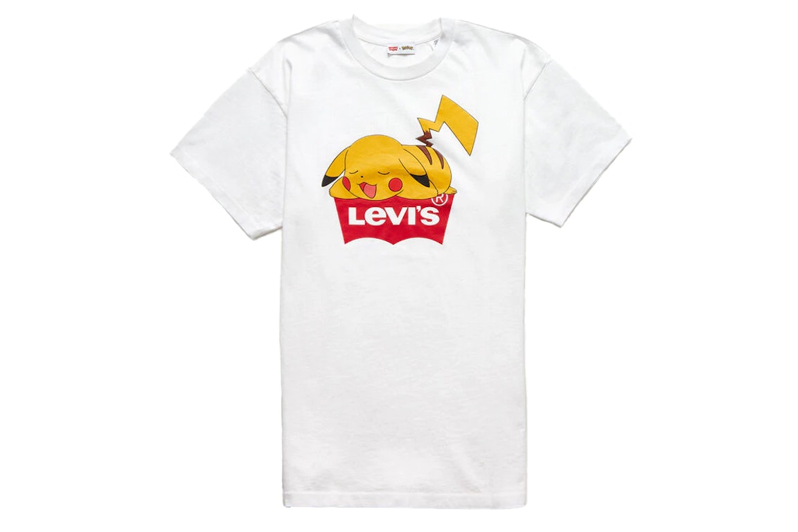 Pre-owned Levi's Levis X Pokémon Pikachu Unisex Short Sleeve T-shirt White