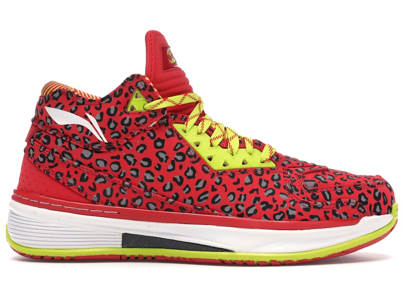 Pre-owned Li-ning Men's Lining Way Of Wade 2 Leopard Sneakers In Red/yellow/white In Multi
