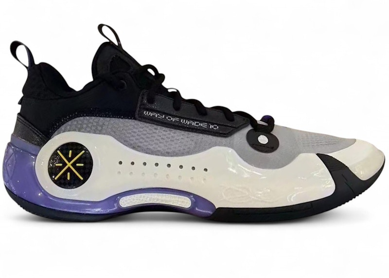 Pre-owned Li-ning Men's Lining Way Of Wade 10 Low Crab Shell Sneakers In Black/white/purple In Multi