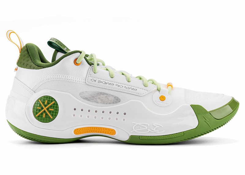 Pre-owned Li-ning Men's Lining Way Of Wade 10 Low Wasabi Sneakers In White/green/yellow In Multi