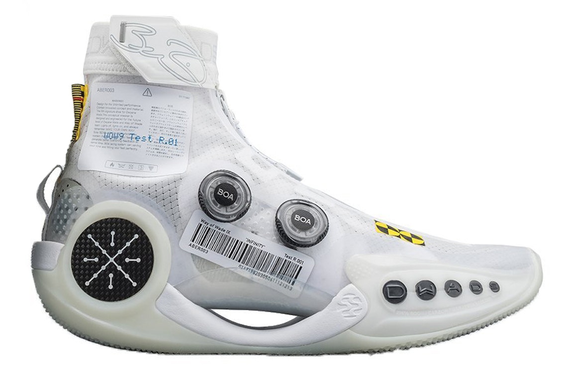 Pre-owned Li-ning Way Of Wade 9 Infinity Test R1 In White/black/yellow