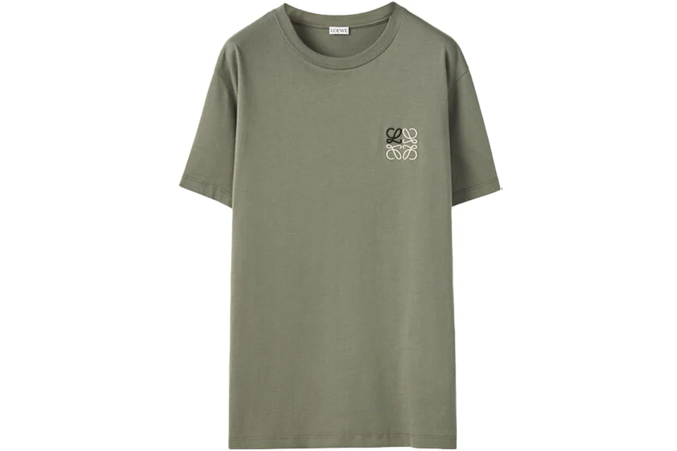 LOEWE Anagram Embroidered T-shirt Old Military Green