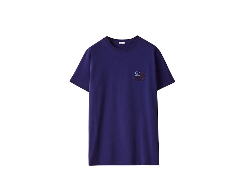 LOEWE Anagram Embroidered T-shirt Royal Blue - SS22 Men's - US