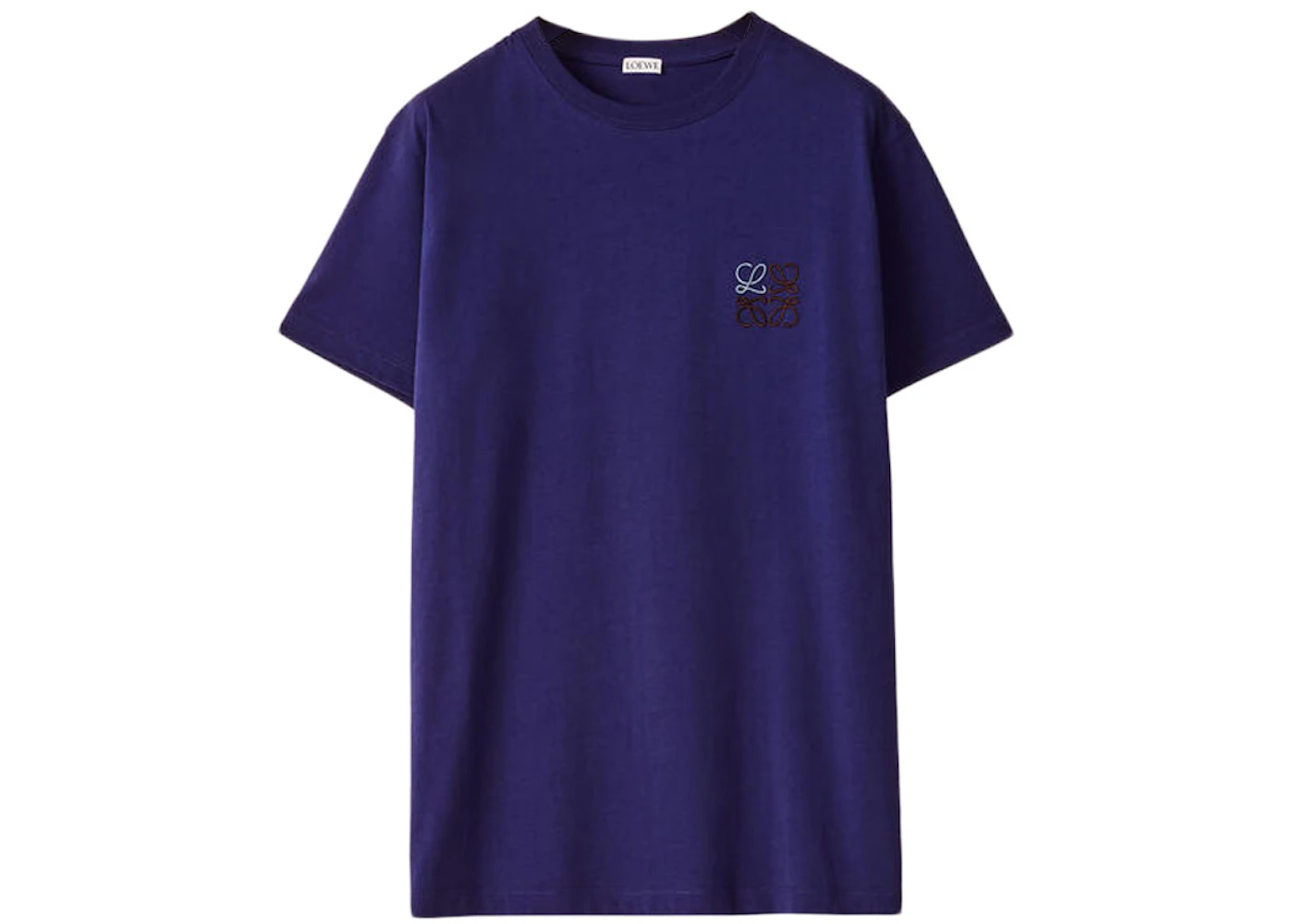 LOEWE Anagram Embroidered T-shirt Royal Blue - SS22 Men's - US