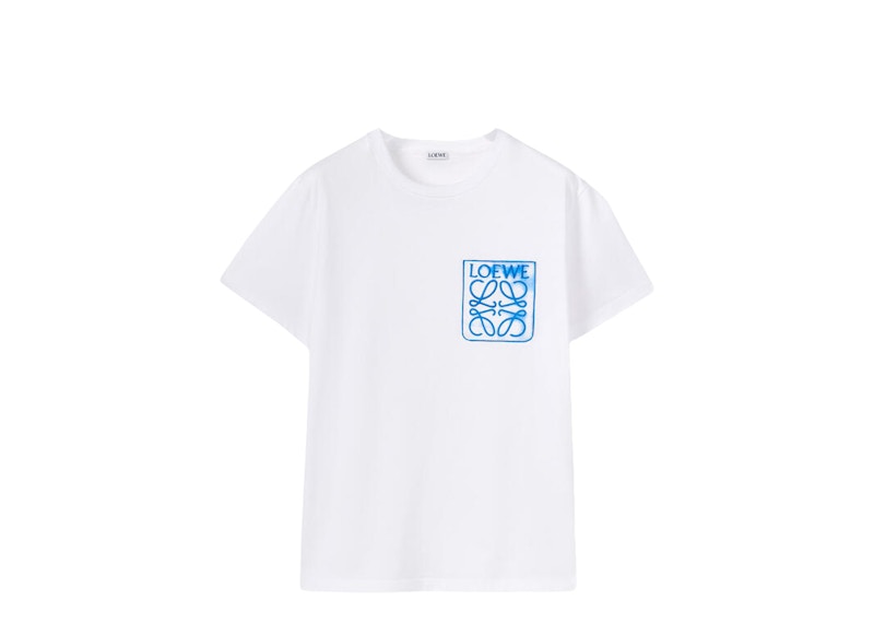 LOEWE Anagram Fake Pocket T-shirt White/Blue Men's - SS22 - US