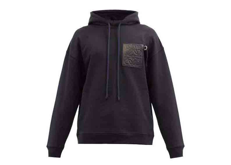 Loewe Men's Anagram Patch Pocket Hoodie in Chocolate Brown Loewe