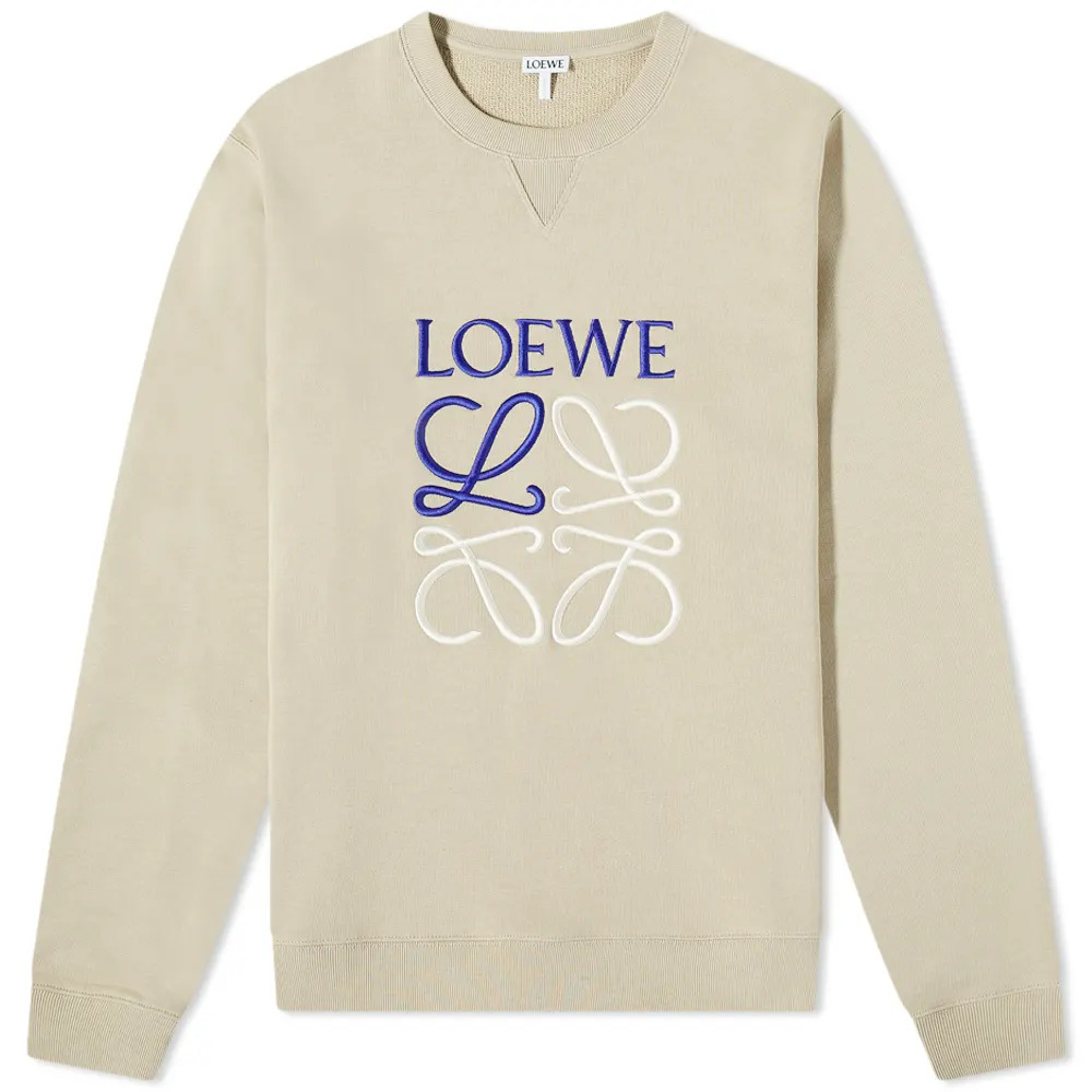 LOEWE Anagram Sweatshirt Stone Grey Navy White