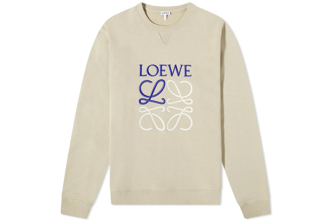 Pre-owned Loewe Anagram Sweatshirt Stone Grey/navy/white