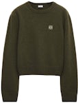 LOEWE Anagram Wool Sweater Khaki Green/White