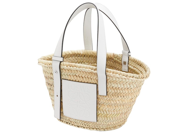 Loewe basket bag in palm leaf and discount calfskin