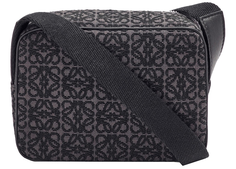 LOEWE Camera Bag in Anagram Jacquard Mini Anthracite/Black in