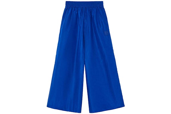 LOEWE Cropped Silk Tracksuit Trousers Blue Klein