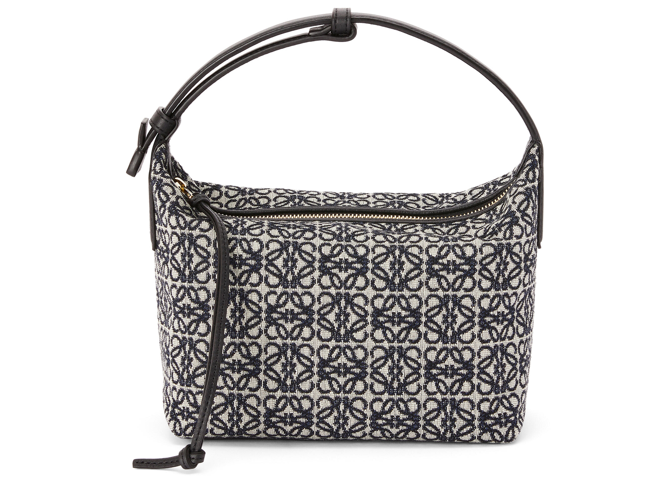 LOEWE Cubi Bag Small Anagram Jacquard Navy/Black in Calfskin