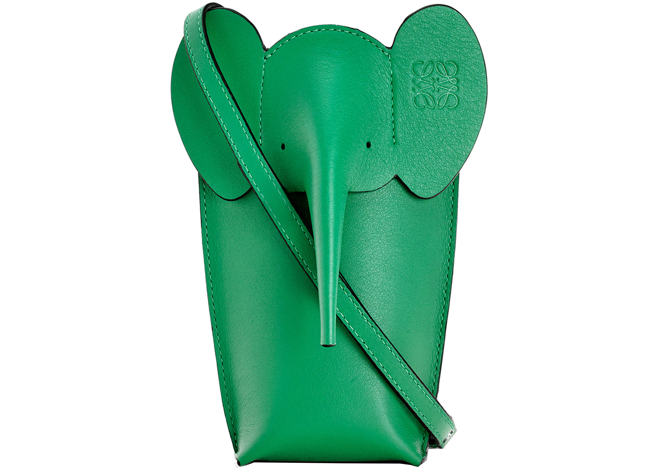 LOEWE Elephant Pocket in Classic Calfskin Jungle Green