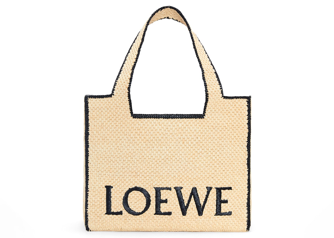 Pre-owned Loewe Front Tote Large Raffia Natural