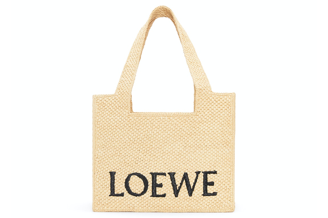 Pre-owned Loewe Front Tote Medium Raffia Natural