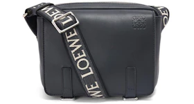 Loewe Military Messenger Bag in Soft Grained Calfskin and Jacquard XS Deep Navy