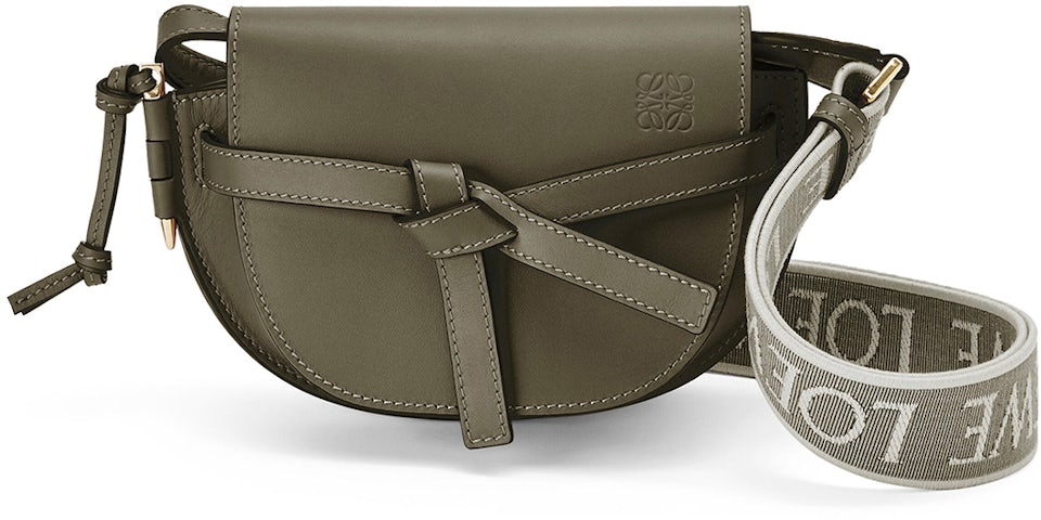 Gate Dual Mini Leather And Jacquard Shoulder Bag in Brown - Loewe