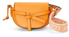 LOEWE Mini Gate Dual Bag in Soft Calfskin and Jacquard Mandarin
