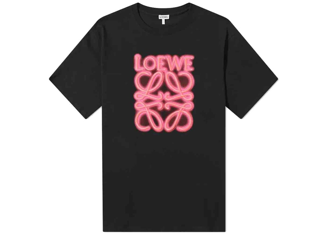 Pre-owned Loewe Neon T-shirt Black/fluo Pink