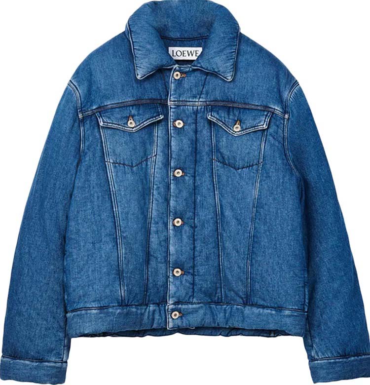 LOEWE Padded Denim Jacket Indigo Blue Men's - FW22 - US