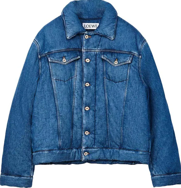 LOEWE Padded Denim Jacket Indigo Blue Herren - FW22 - DE
