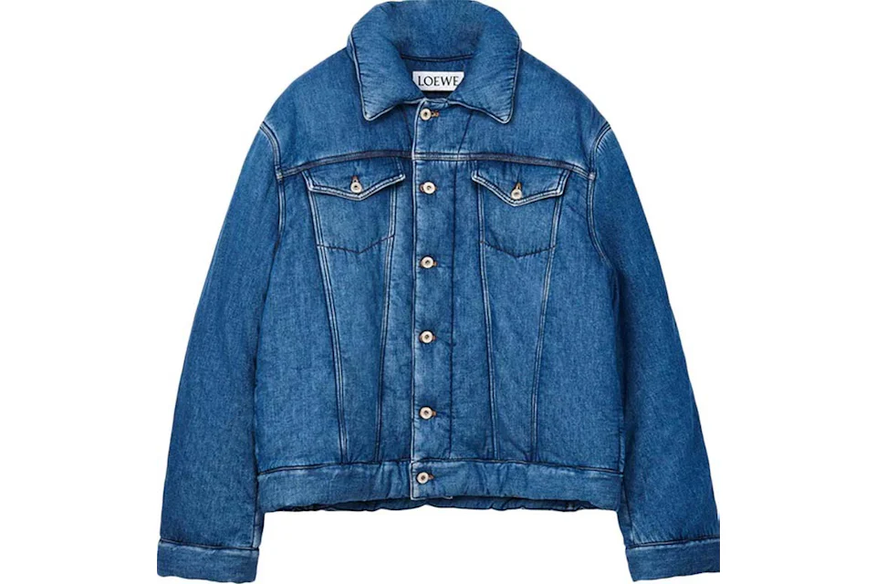 LOEWE Padded Denim Jacket Indigo Blue Herren - FW22 - DE
