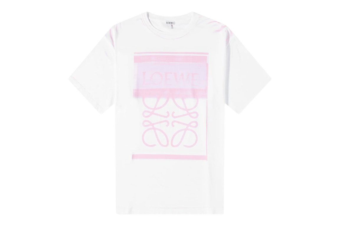 Pre-owned Loewe Photocopy Anagram T-shirt White/pink