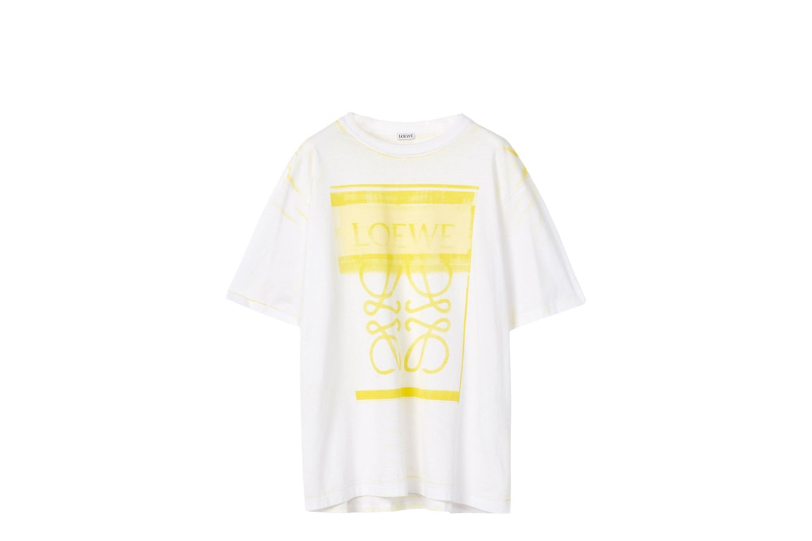 Pre-owned Loewe Photocopy Anagram T-shirt White/yellow