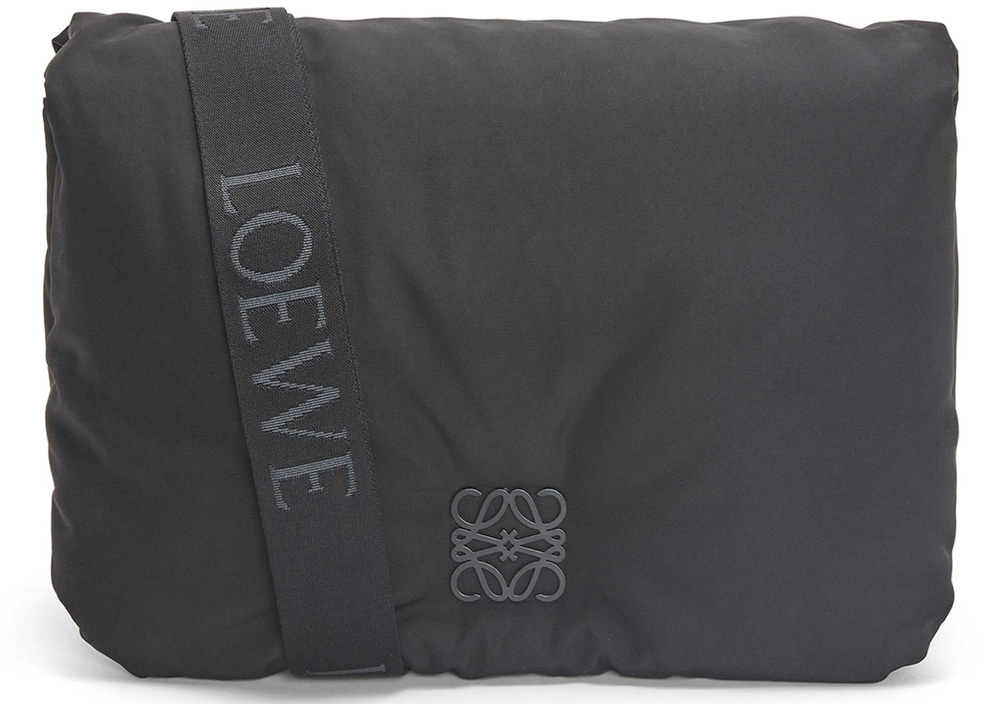 Puffer Goya Leather Pouch in Black - Loewe
