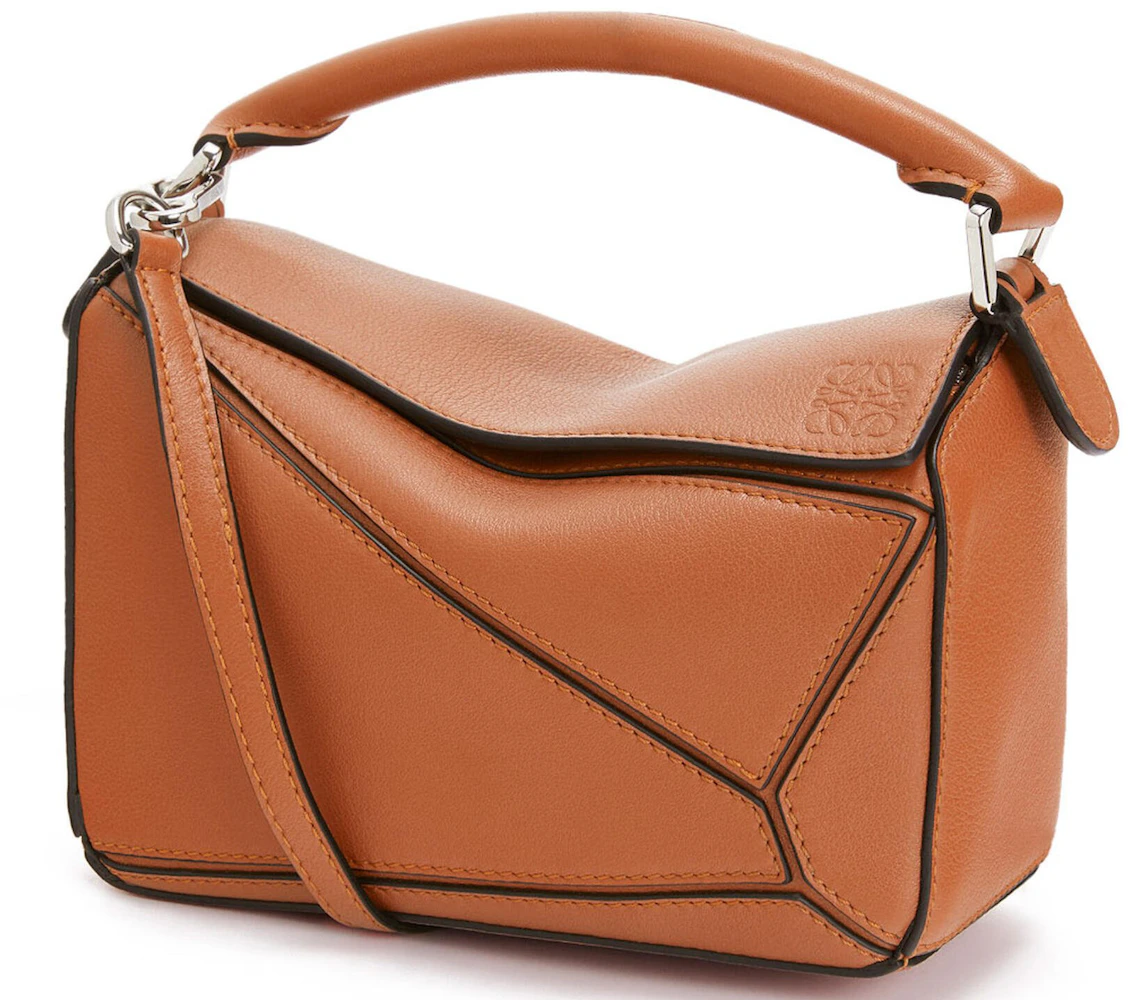 LOEWE Puzzle Bag in Classic Calfskin Mini Tan in Calfskin Leather with  Silver-tone - US