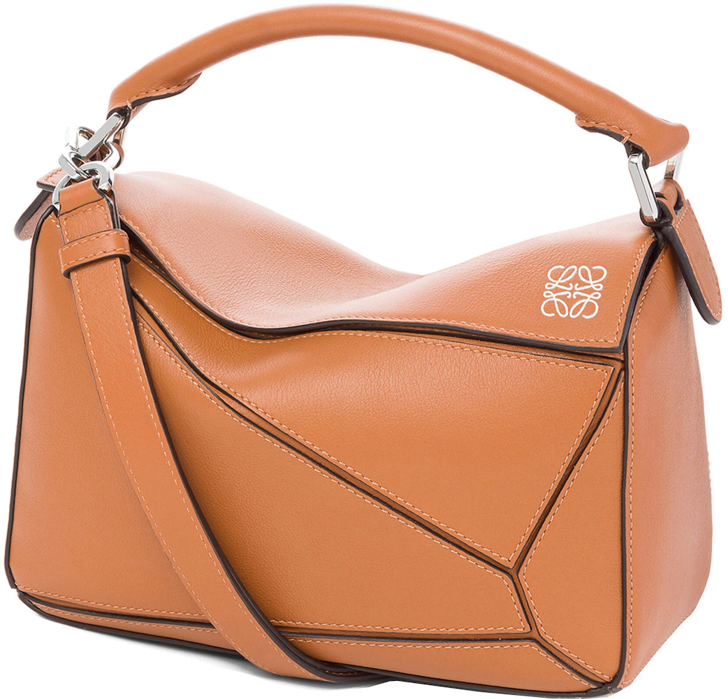 Loewe LOEWE Puzzle Bag Mini Handbag Ladies / Brown x Pink Calf leather