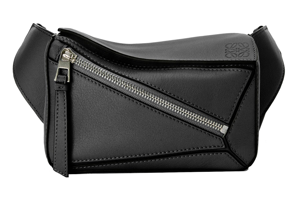 Pre-owned Loewe Puzzle Bum Bag In Classic Calfskin Mini Black