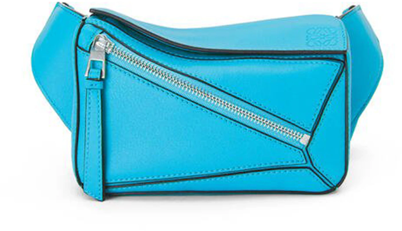 Loewe Small Puzzle Bag Classic Calfskin In Sky Blue/Beige